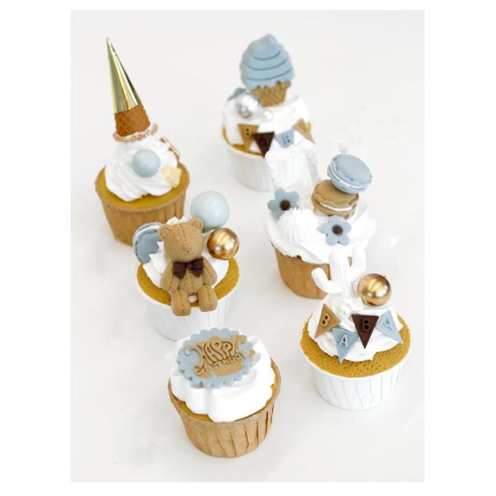 Künstlicher Bärenkuchen, gefälschtes Dessert, blau, Simulationsmodell, Fotografie-Requisiten, Schaufenster, Dekorationsständer