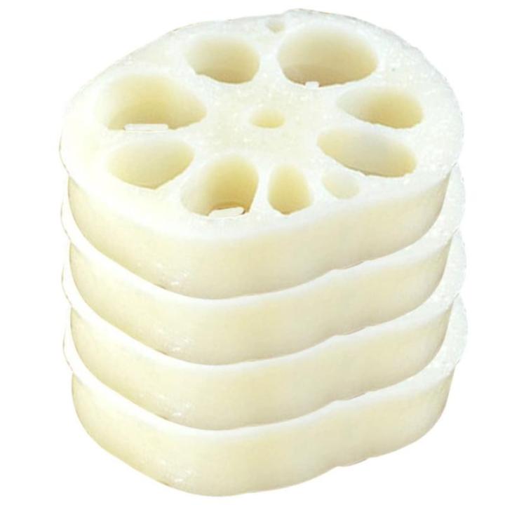 5 Sätze Modell Der Lotuswurzelscheibe Kinder Dekor Miniaturen Zum Basteln Mini-Food-Spielzeug Mini-hausdekoration Spielzeug Für Kinder Mini-dekor Gefälschte Scheibe PVC 4 Stück