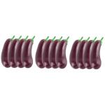 3 Sätze Simulation Aubergine Dekoratives Auberginenmodell Hausmodell-Dekoration Miniatur Landschaftsbau Mini Dekor Mini-Spielzeug Puppenzubehör Tragen PVC 4 Stück * 3