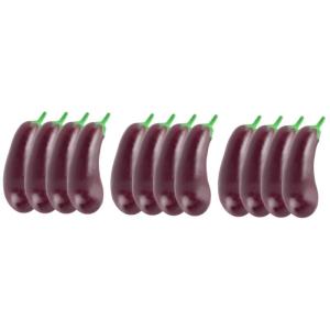 3 Sätze Simulation Aubergine Dekoratives Auberginenmodell Hausmodell-Dekoration Miniatur Landschaftsbau Mini Dekor Mini-Spielzeug Puppenzubehör Tragen PVC 4 Stück * 3