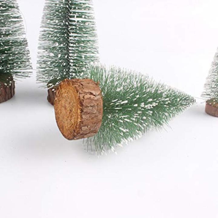 9 stuks kunstkerstboom, mini-kerstboom, tafeldecoratie, dennenboomdecoratie, kerstversiering, kerstversieringen voor Kerstmis, feest, doe-het-zelf knutselen, groen, 15 cm, 20 cm, 2