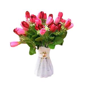 Kunstblumen Künstliche Tulpenblumen, für Partys, Zuhause, Hochzeit, Dekoration, Geschenkidee zum Muttertag, Plastikblumentopf, Raumdekoration für jeden Anlass