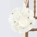 50Pcs künstliche Rosenblüten, echt aussehende Elfenbein gefälschte Schaumrosen Bulk mit Stiel für Hochzeitssträuße Mittelstücke Brautdusche Home Party DIY Blumenarrangements