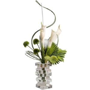 Kunstblumen Einfaches künstliches Blumenarrangement – ​​romantische Kunstpflanzen in Einer Glasvase für Wohnzimmer, Hotel und Heimdekoration für jeden Anlass