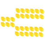 30 STK Mini-zitronenimitat Künstlich Gefälschte Hawaiianische Früchte Partydekorationen Zitronen-sommerdekor Mini-Zitronen-Requisite Lebensechte Frucht Yellow PVC