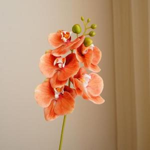 Orchideenstiele, künstliche Blumen, fühlt sich echt an, Phalaenopsis, 45 cm, künstliche Orchideenzweige mit 5 großen Blumen für Vase, Hochzeit, Party, Zuhause, Garten, Dekorat