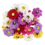 Decoratieve bloemen, , verschillende soorten, ca. diameter 4 - 5 cm (margriet - kleurrijk - 27 stuks)