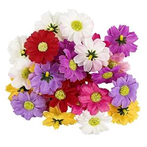 Decoratieve bloemen, , verschillende soorten, ca. diameter 4 - 5 cm (margriet - kleurrijk - 27 stuks)