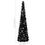 Künstlicher Pop-Up-Weihnachtsbaum Künstlicher Weihnachtsbaum Christbaum Tannenbaum Kunstbaum Weihnachten für Weihnachtsdeko Schwarz 150 cm PET