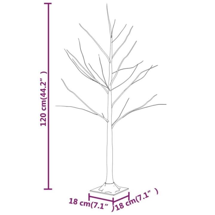 LED berkenboom warm wit 48 leds verlichte berkenboom lichtboom lichtboom kerstdecoratie verlichting decoratieve boom kunstboom 120cm