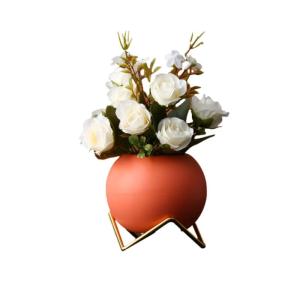Kunstblumen Künstliche Mini-Topfblumenpflanze, für drinnen und draußen, Zuhause, Küche, Büro, künstliche kleine Blume, Keramik-Blumentopf für jeden Anlass