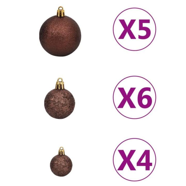 Künstlicher Weihnachtsbaum mit Beleuchtung & Kugeln mit LED Beleuchtung 150 cm Grün