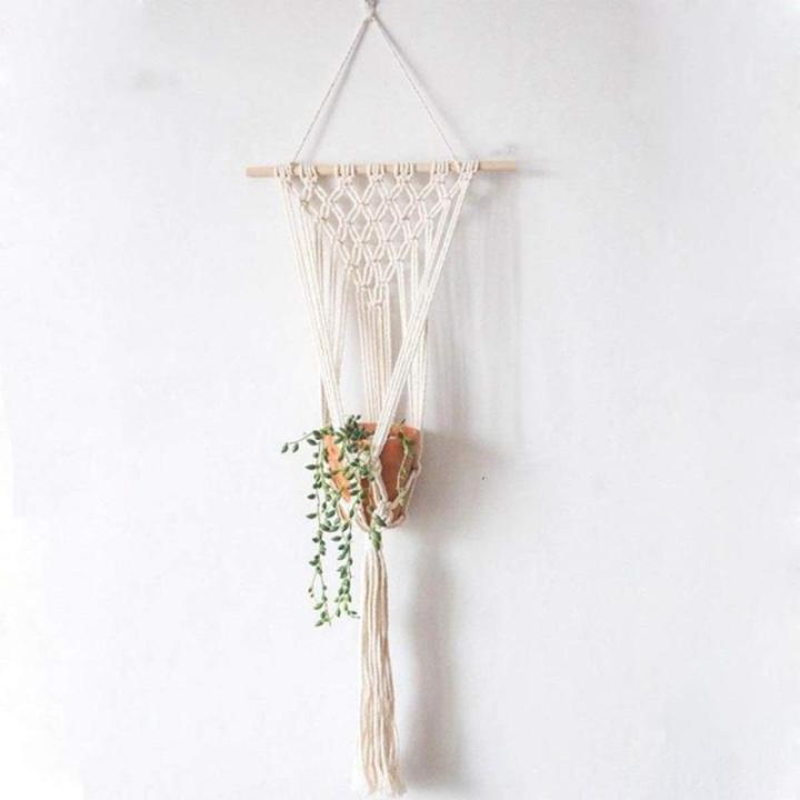 Handgemaakte Macramé Bedrijfshanger Bloem / Pot Hanger Pot Vak voor Wanddecoratie Count/Tuin Pothouder voor Planten (Kleur: DTC1018)