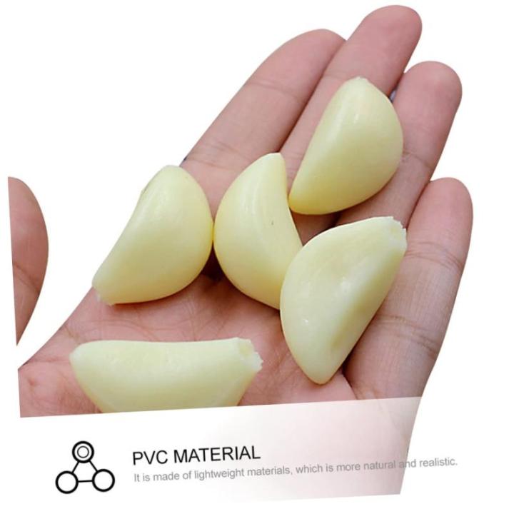 1 Satz Simulierter Knoblauch Realistische Knoblauchzehen Grüner Knoblauch Küchendekoartikel Simulierte Knoblauchzehen Gefälschtes Gemüse Simulierte Gemüsemodelle PVC 12st
