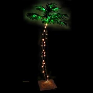 Künstliche Palme mit 88 LEDs Dekobaum Kunstbaum Deko für Weihnachten, Party, Hochzeit, Garten, Balkon Warmweiß 150 cm
