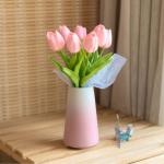 Kunstblumen 8 künstliche Tulpenblumen in Vase, Tischküchendekoration, 11,8-Zoll-Tulpen, Bürodekoration, Schlafzimmerdekoration für jeden Anlass