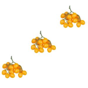 3st Simulierte Kleine Tomaten Gefälschte Kirschtomaten Schmücken Cherry-Tomaten-dekor Hausbedarf Dekorative Kirschtomaten Heimdekoration Obstverzierung Für Zu Hause Yellow Schau