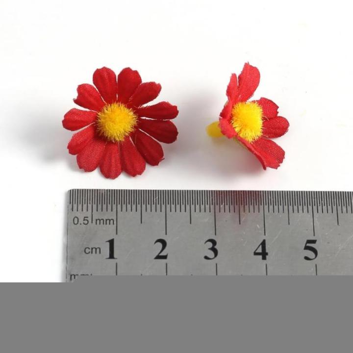 Kunstmadeliefjes, bloemkoppen, 50 stuks, , bloemkoppen, kleine bloemkoppen, decoratie, kleurrijke zijden bloemen voor bruiloft, feest, huis, doe-het-zelf knutselen, paars