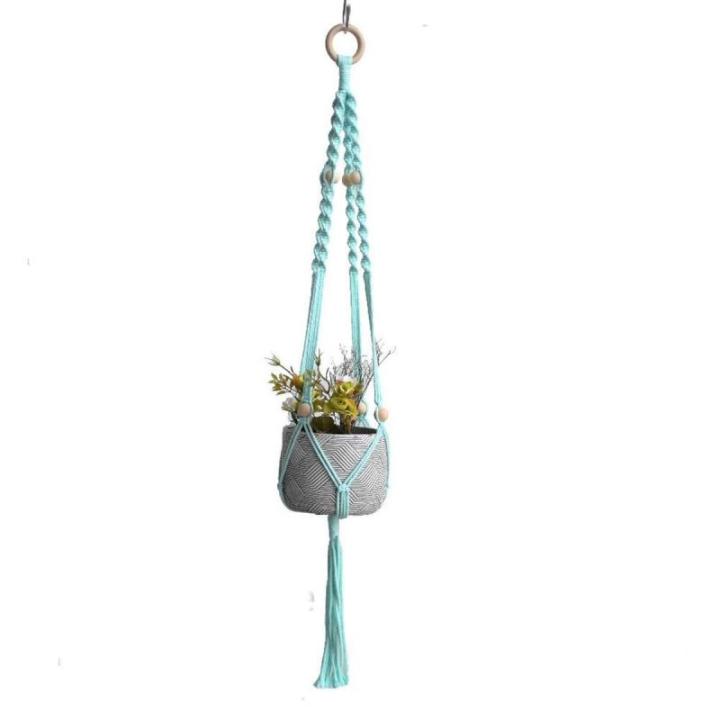 Handgemaakte Macramé Bedrijfshanger Bloem / Pot Hanger Pot Vak voor Wanddecoratie Count/Tuin Pothouder voor Planten (Kleur: DTC1014)