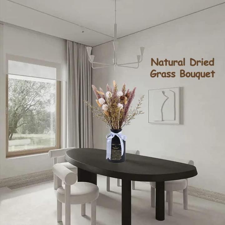 Pampas gedroogde bloemen, decoratie, natuur, 63 stuks, doe-het-zelf, gedroogde bloemen, boeket, ideaal voor boho, woonkamer, slaapkamer, vazen (LZGSGO-0103)