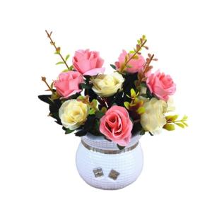 Kunstblumen Gefälschte Pflanzen, kleine künstliche Mini-Blume, für Garten, Rasen, Balkon, Büro, Bauernhaus, drinnen und draußen, Frühlings- und Sommerdekoration für jeden An