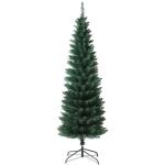 SOLAGUA Kunstkerstboom, smal, sparrenhout, lametta, 150-210 cm, met metalen standaard (donkergroen, 210 cm, 442 takjes)