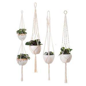 Großformatige Betriebsaufhänger Korb Handgemachte Seil Töpfe Halter Feinhanfseil Net Blumentopfpflanze Lanyard (Color : A)