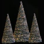 Künstlicher Weihnachtsbaum, beschneite Tanne mit Beleuchtung, Pop-Up 120-300cm (180cm)