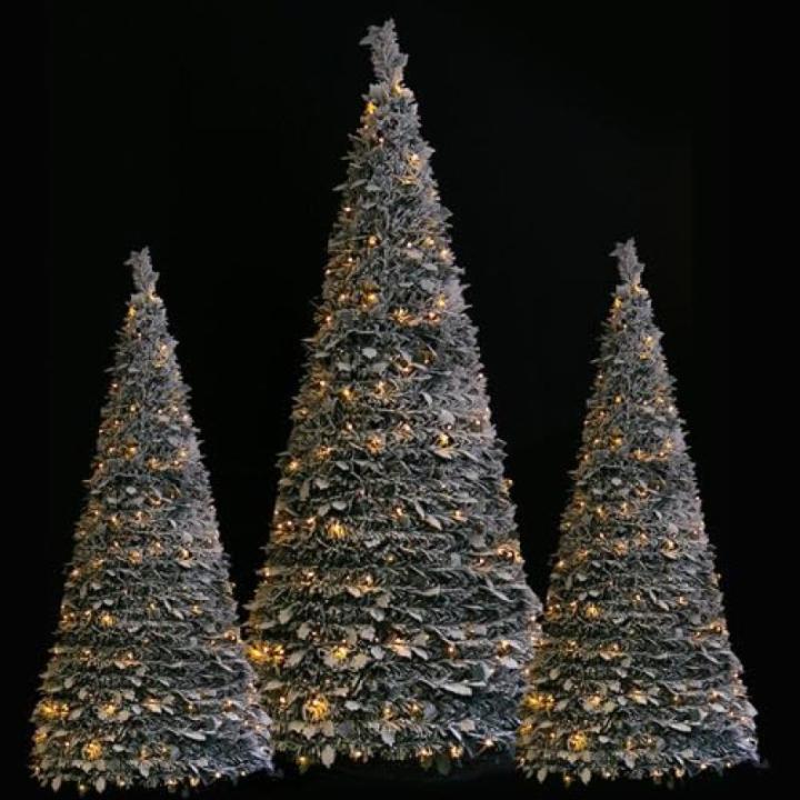 Künstlicher Weihnachtsbaum, beschneite Tanne mit Beleuchtung, Pop-Up 120-300cm (180cm)