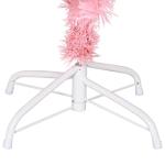 Kunstkerstboom met standaard 150 cm hoog, hoge kunstkerstboom, kerstdecoratie, pvc en staal, roze