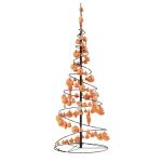 Kerstboom kegelvorm met ballen 80 leds warm wit 120 cm