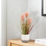 Kunstgras, kunstplant, gras, hoog in pot, grasarrangement, , solitair gras, siergras, decoratieve plant, kunstgras, tafeldecoratie, roze