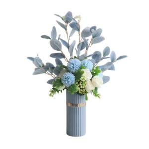 Kunstblumen Kunstseidenblumen mit Vase für Heimdekoration und Hochzeit, Blumenarrangement, Valentinstagsgeschenke, Kunstblumen für jeden Anlass