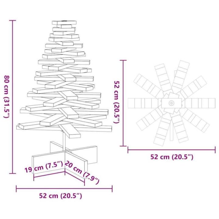Weihnachtsbaum, Tannenbaum Holz zum Schmücken, Christbaum Holzbaum DIY Weihnachten Dekoration, Dekobaum Weihnachtsdeko, Weiß 80cm Massivholz Kiefer