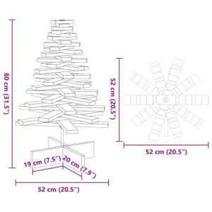 Weihnachtsbaum, Tannenbaum Holz zum Schmücken, Christbaum Holzbaum DIY Weihnachten Dekoration, Dekobaum Weihnachtsdeko, Weiß 80cm Massivholz Kiefer