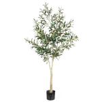 Künstliche Pflanze Künstlicher Olivenbaum Im Topf, Gefälschte Gründekoration Mit Biegsamen Ästen Für Den Innen- Und Außenbereich, Hausgarten, Büro Künstlicher Baum(180cm)
