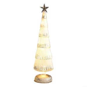 Glas Künstlicher Weihnachtsbaum Mit Beleuchtung Weihnachtsdeko Klein Christmas Tree With LED Lights Tischdekoration Nachtlicht Christbaum Künstlich Weihnachtsbaum (F)
