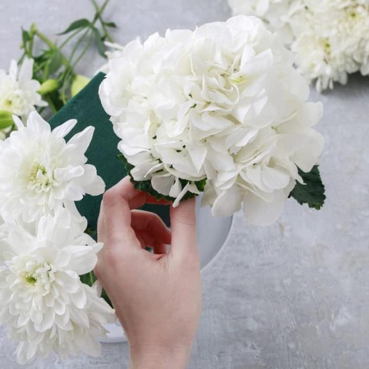 Kunstbloemen, hortensia, 10 stuks, kunstmatige hortensia-koppen met stelen, voor bloemstuk, bruiloftsfeest, huis, hotel, wit
