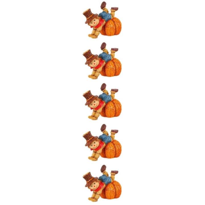 5 STK Kürbis-Vogelscheuche Modelldekor Aus Harz Künstliches Gemüsedekor Vogelscheuche Schmuck Vogelscheuche-kürbis-Ornamente Halloween-partygeschenke Draussen Kunsthandwerk