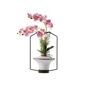 Kunstblumen Künstliche Blumen, Orchideenblüten zur Dekoration – echte Seidenorchideen, Bonsai, Phalaenopsis im Topf für das Heimbüro für jeden Anlass