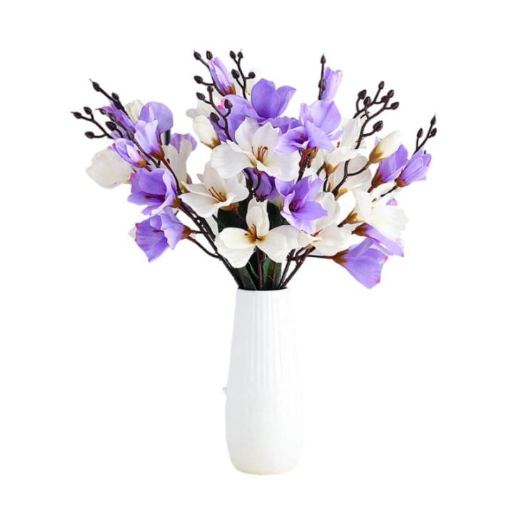 Kunstblumen Künstliche Magnolienblume mit Vase, Hochzeitsdekoration, realistischer Seidenblumenstrauß für den Heimtisch, Blumengeschäft, 4 Farben für jeden Anlass