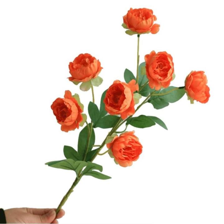 Kunstblumen Simulation Pfingstrosenblume in Vase, Kunstseidenblumen für Hausgarten, Terrasse, mehrfarbige Mittelstückdekoration für jeden Anlass
