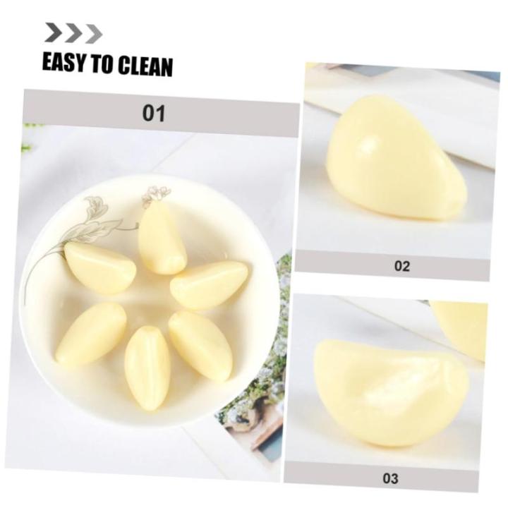 5 Sätze 5 Sets Künstlicher Knoblauch Gefälschtes Gemüse Gemüse Display Requisiten Küchendekoration Knoblauchflocken Modell Simulation Knoblauchflocken Dekor 12 Stück * 5
