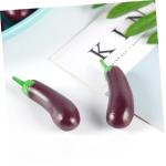 3 Sätze Simulation Aubergine Dekoratives Auberginenmodell Hausmodell-Dekoration Miniatur Landschaftsbau Mini Dekor Mini-Spielzeug Puppenzubehör Tragen PVC 4 Stück * 3