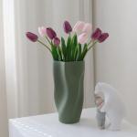 Kunstblumen Künstliche Tulpenblume in Keramikvase, für Zuhause, Küche, Hochzeitsdekoration, gefälschter Tulpenstrauß, 5 Farben für jeden Anlass