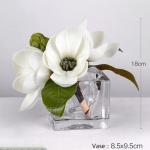 Kunstblumen Künstliche Magnolienblumen mit Vase, kleine künstliche Pflanzen im Innenbereich, Kunstpflanzen im Topf für Wohnkultur, Schlafzimmer, Badezimmer für jeden Anlass