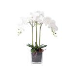 Kunstblumen Künstliche Pflanzen, Phalaenopsis-Orchideen-Blumenarrangement in Vase, realistische Orchideen-Blumenpräsentation im Topf für Zuhause für jeden Anlass