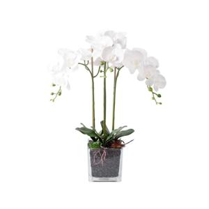 Kunstblumen Künstliche Pflanzen, Phalaenopsis-Orchideen-Blumenarrangement in Vase, realistische Orchideen-Blumenpräsentation im Topf für Zuhause für jeden Anlass