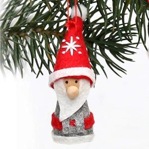 Schattige gebreide poppetjes als kerstornament, in 2-delige set, in grijs/rood