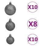 Weihnachtsbaum, Klappbar Christbaum mit 300 LEDs Kugeln Ständer, Beleuchtet Tannenbaum Kunstbaum mit 8 Beleuchtungsmodi, Weihnachtsdeko Dekobaum, 240cm